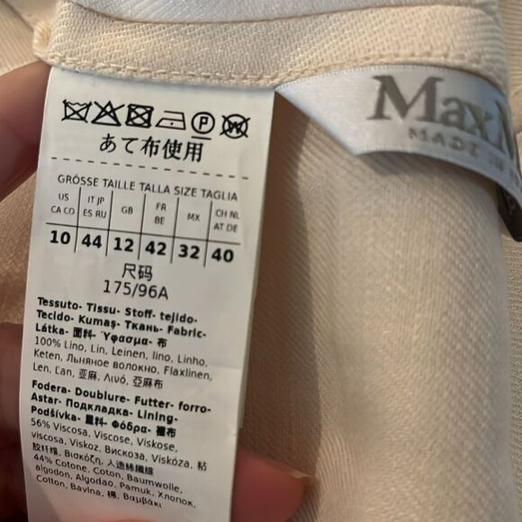 MaxMara Boemia Linen/Twill Pantsuit, Ivory, size 10 - Picture 16 of 16